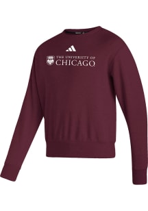 Adidas University of Chicago Maroons Mens Maroon Premium Vintage Long Sleeve Crew Sweatshirt