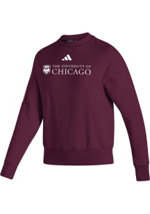 Adidas University of Chicago Maroons Womens Maroon Premium Vintage Crew Sweatshirt