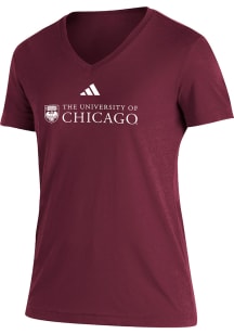 Adidas University of Chicago Maroons Womens Maroon Blend Short Sleeve T-Shirt