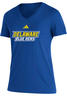 Adidas Delaware Fightin' Blue Hens Womens Blue Blend Short Sleeve T-Shirt