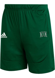 Adidas Hawaii Warriors Mens Green Sideline Knit Shorts
