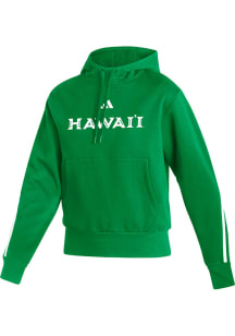 Adidas Hawaii Warriors Womens Green Fashion Pullover Hooded Sweatshirt