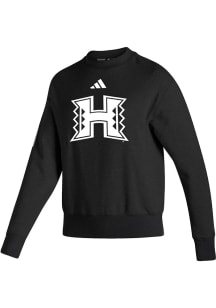 Adidas Hawaii Warriors Womens Black Premium Vintage Crew Sweatshirt