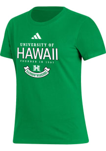 Adidas Hawaii Warriors Womens Green Fresh Short Sleeve T-Shirt