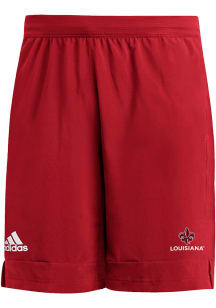 Adidas UL Lafayette Ragin' Cajuns Mens Red 9 Inch Heat Ready Woven Shorts