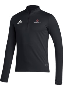 Adidas UL Lafayette Ragin' Cajuns Mens Black Entrada22 Training Long Sleeve 1/4 Zip Pullover