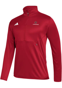 Adidas UL Lafayette Ragin' Cajuns Mens Red Stadium Knit Long Sleeve 1/4 Zip Pullover