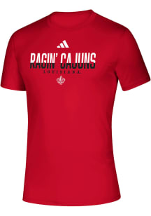 Adidas UL Lafayette Ragin' Cajuns Red Creator Short Sleeve T Shirt