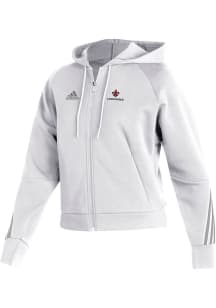Adidas UL Lafayette Ragin' Cajuns Womens White Fashion Hooded Long Sleeve Full Zip Jacket