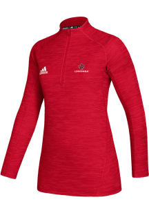 Adidas UL Lafayette Ragin' Cajuns Womens Red Game Mode Performance 1/4 Zip Pullover