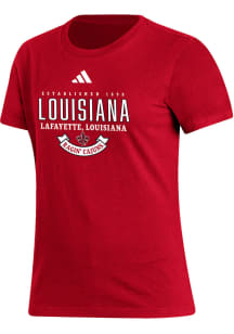 Adidas UL Lafayette Ragin' Cajuns Womens Red Fresh Short Sleeve T-Shirt