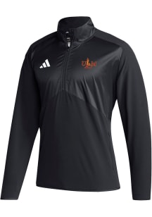 Adidas Louisiana-Monroe Warhawks Mens Black Sideline Woven Long Sleeve 1/4 Zip Pullover