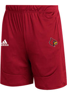 Adidas Louisville Cardinals Mens Red Sideline Knit Shorts