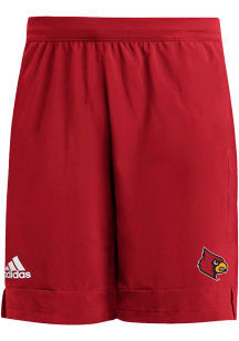 Adidas Louisville Cardinals Mens Red 9 Inch Heat Ready Woven Shorts