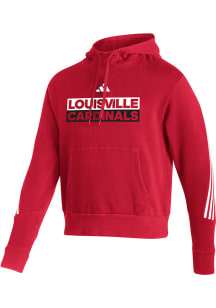 Adidas Louisville Cardinals Mens Red Fashion Pullover Long Sleeve Hoodie