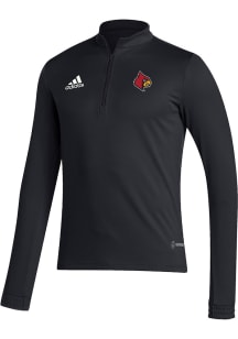 Adidas Louisville Cardinals Mens Black Entrada22 Training Long Sleeve 1/4 Zip Pullover