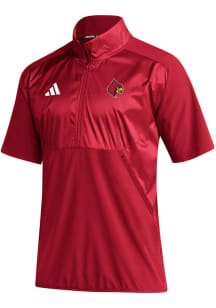 Adidas Louisville Cardinals Mens Red Sideline Short Sleeve 1/4 Zip