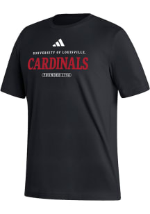 Adidas Louisville Cardinals Black Fresh Short Sleeve T Shirt
