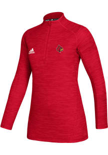 Adidas Louisville Cardinals Womens Red Game Mode Performance 1/4 Zip Pullover