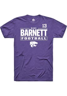 Blake Barnett Rally Mens Purple K-State Wildcats NIL Stacked Box Player T Shirt