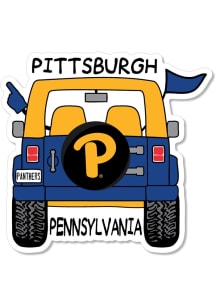 Blue Pitt Panthers 3.5&quot; Jeep Rugged Stickers