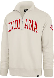 47 Indiana Hoosiers Mens White Upstate Striker Long Sleeve Qtr Zip Fashion Pullover