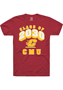 Summit Sportswear Central Michigan Chippewas Maroon Class of 2030 Short Sleeve T Shirt