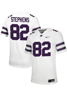 Justin Stephens Nike Mens White K-State Wildcats NIL Game Football Jersey