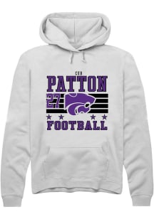 Cub Patton Rally Mens White K-State Wildcats NIL Striped Player Hood