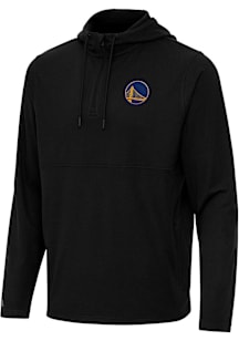 Antigua Golden State Warriors Mens Black Connected Short Sleeve Qtr Zip