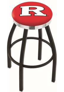 Black Rutgers Scarlet Knights Chrome Seat Pub Stool