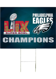 Philadelphia Eagles 2024 Super Bowl Champions Coroplast Yard Sign - Midnight Green