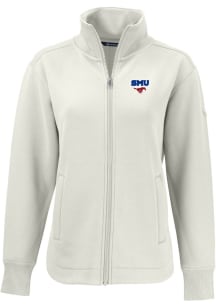 Cutter and Buck SMU Mustangs Womens White Roam Light Weight Jacket