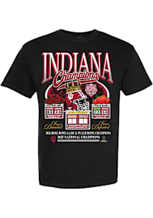 Something Inked Indiana Hoosiers Black 2025 College Football National Champions 3 Wins Short Sleev..