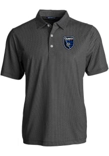 Cutter and Buck San Jose Earthquakes Black Pike Symmetry Big and Tall Polo