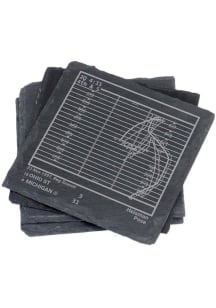 Grey Michigan Wolverines 4 Pack Football Playbook Coaster