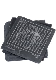 Grey Wisconsin Badgers 4 Pack Football Playbook Coaster