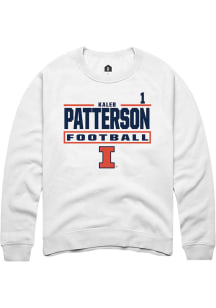 Kaleb Patterson Rally Mens White Illinois Fighting Illini NIL Stacked Box Player Crew