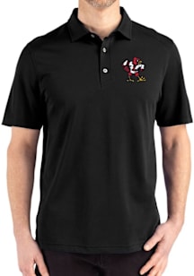 Cutter and Buck Louisville Cardinals Black Vault Advantage Refresh Pique Big and Tall Polo