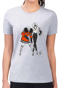 4Her Anaheim Ducks Womens Grey Hockey Girls Short Sleeve T-Shirt