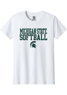 Youth Michigan State Spartans White Summit Sportswear Softball Short Sleeve T-Shirt
