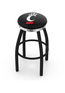 Black Cincinnati Bearcats Chrome Seat Pub Stool