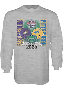 Blue 84 Pitt Panthers Grey 2025 Military Bowl Long Sleeve T Shirt