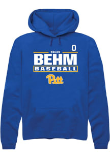 Nolan Behm Rally Mens Blue Pitt Panthers NIL Stacked Box Player Hood