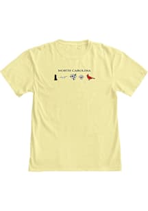 Blue 84 North Carolina Womens Yellow Iconic Icons Short Sleeve T-Shirt