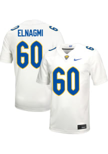 Akram Elnagmi  Mens White Pitt Panthers Football Name And Number Football Jersey
