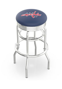 Washington Capitals Double-Ring Swivel Chrome Pub Stool - Black