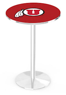 Utah Utes Chrome Round Base Pub Table