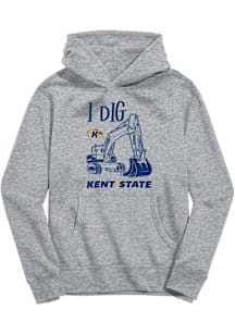 Vive La Fete Kent State Golden Flashes Toddler Grey Excavator Long Sleeve Hooded Sweatshirt