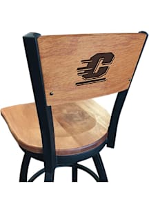 Central Michigan Chippewas Maple Seat Maple Back Swivel Pub Stool - Brown